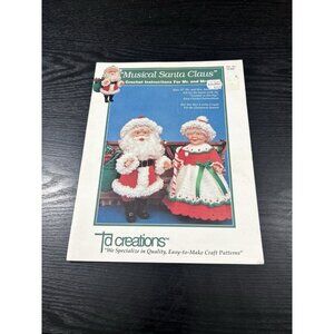 Christmas Crochet Pattern Booklet Musical Santa Claus Mr. & Mrs 13" Dolls #Td836